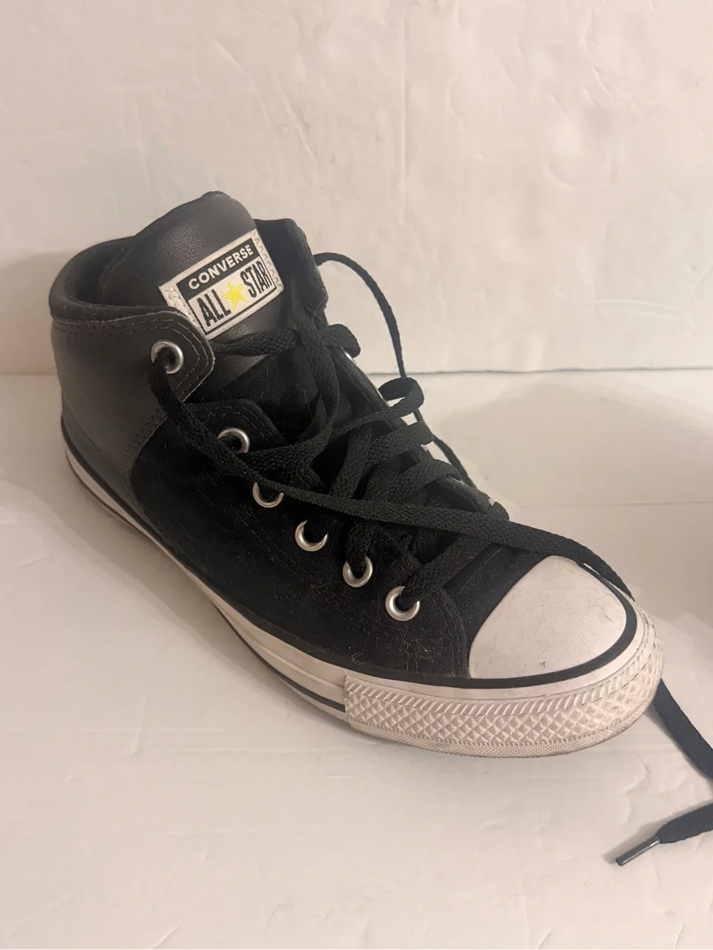 Chuck Taylor Converse Black and White High-Top Sneakers - Picture 3 of 8